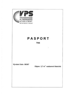 Kopie pasportu zásobníku a technologického celku